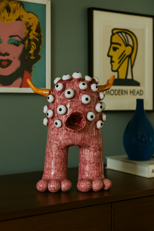 Scultura Ceramica - Mostri Divertenti - Mille Occhi Big