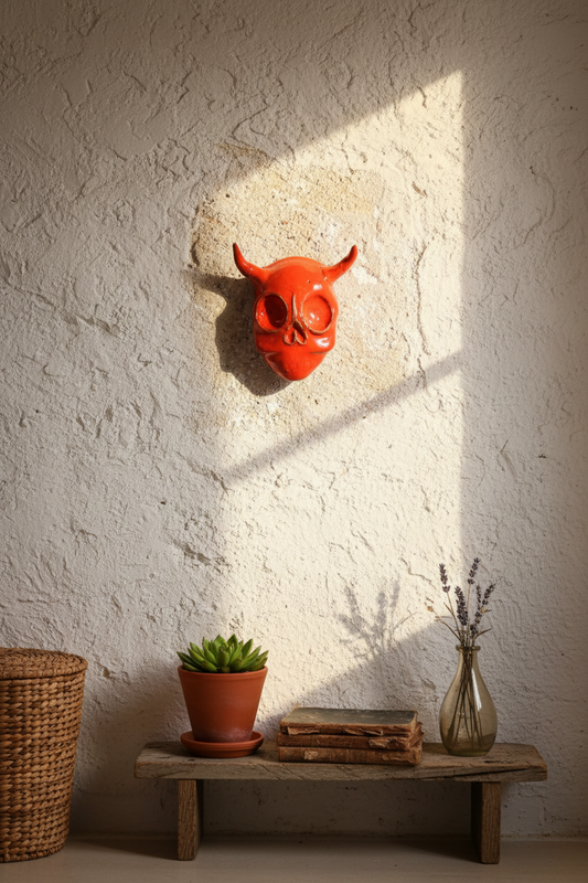 Teschio Diablito - Ceramica Artigianale - Ispirazione Messicana