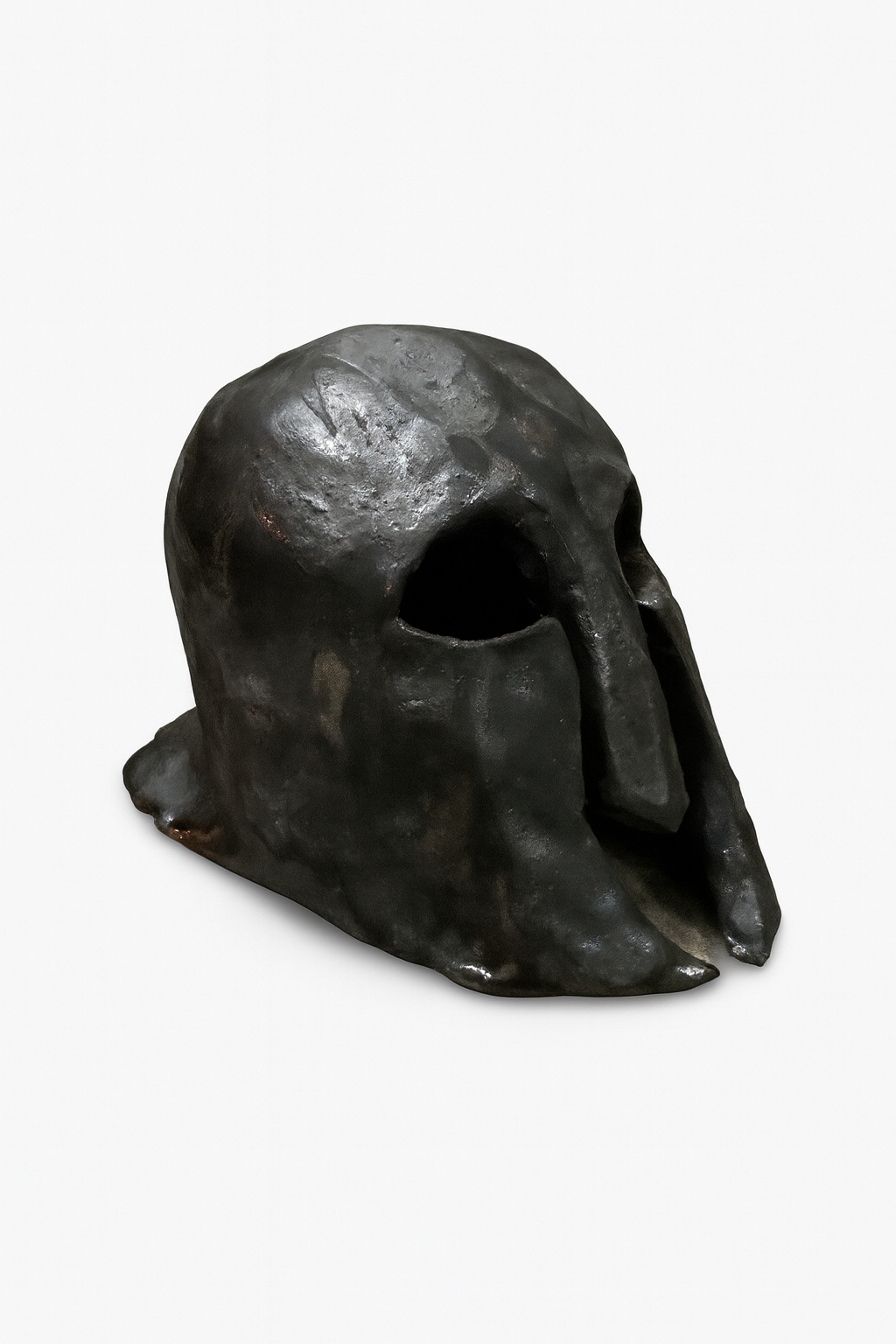 Scultura Ceramica - Elmo Greco Nero Metallico