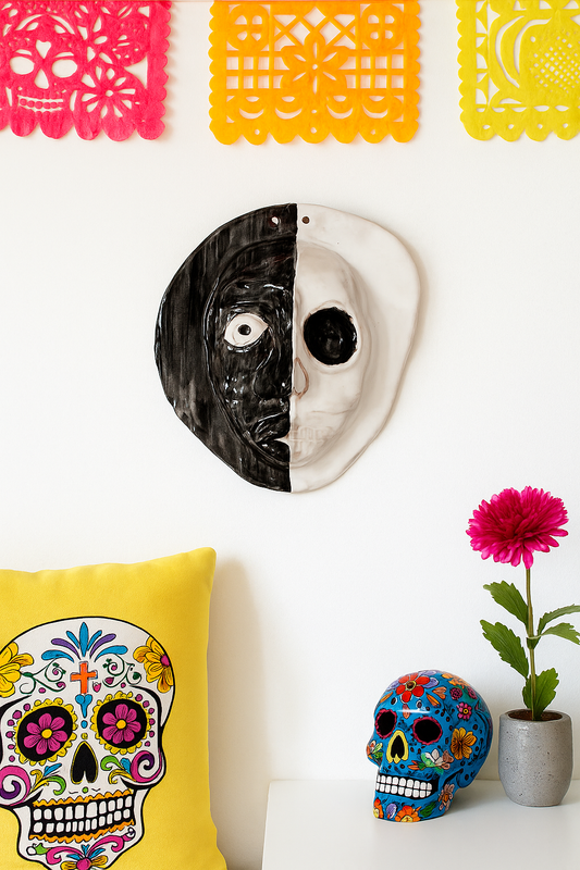 Dualità Vita e Morte - Scultura in Ceramica - Ispirazione Messicana