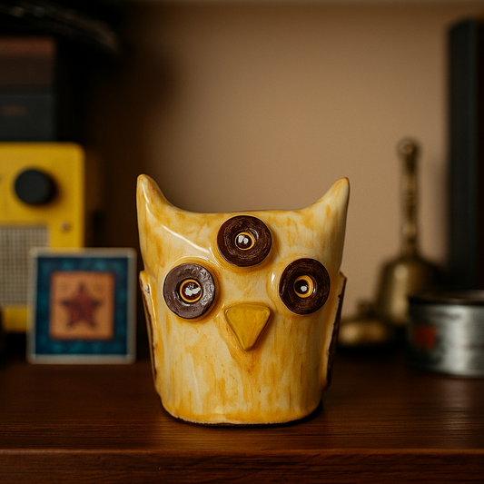 Scultura Ceramica - Mostri Divertenti - Gufo Mistico