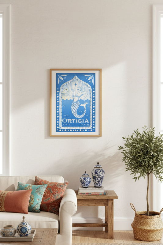 Poster incorniciato in ambiente domestico