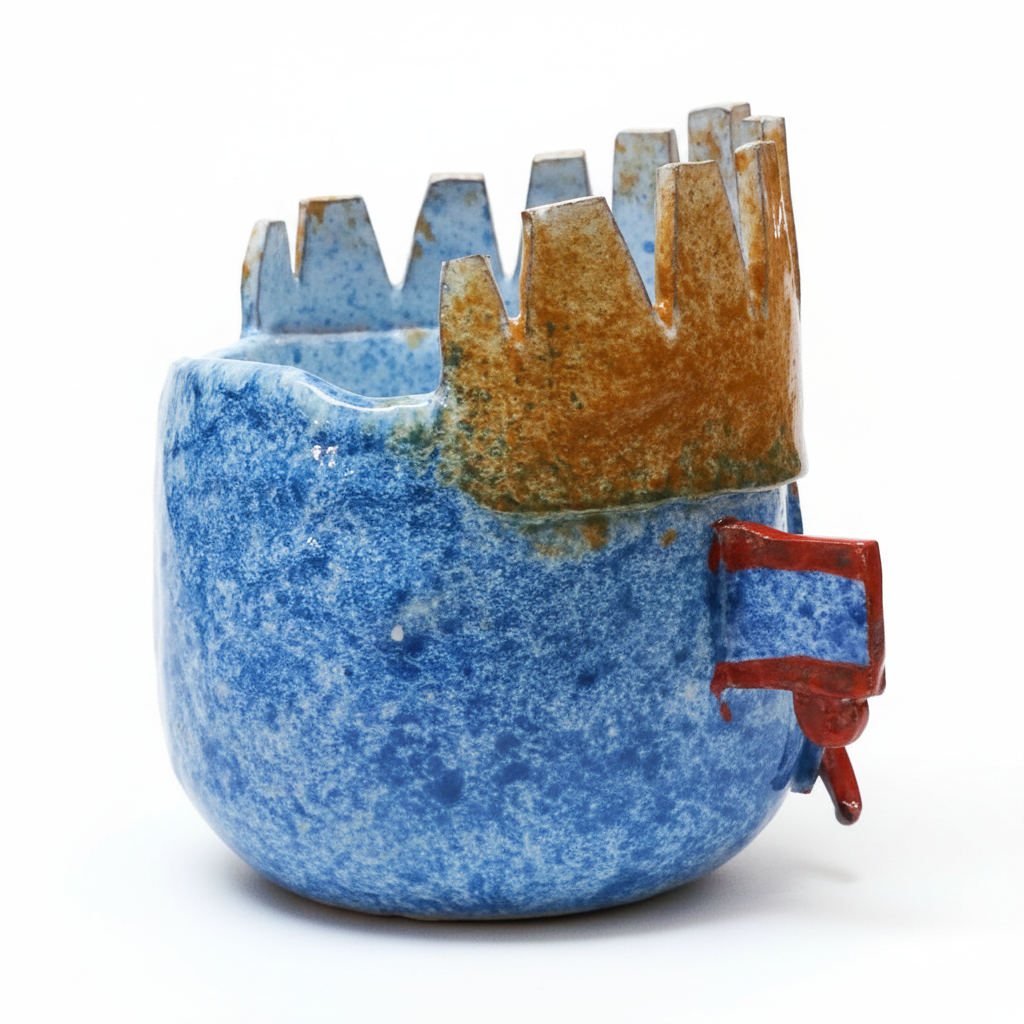 Vaso Tlaloc - Scultura in Ceramica - Ispirazione Messicana