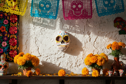 Teschio Dia de Muertos - Ceramica Artigianale - Ispirazione Messicana