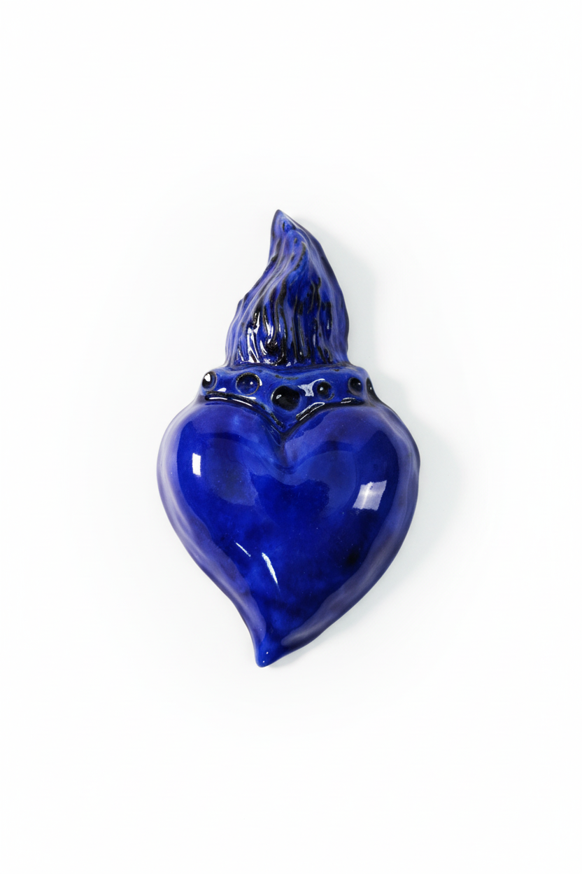 Cuore sacro blu cobalto - frontale