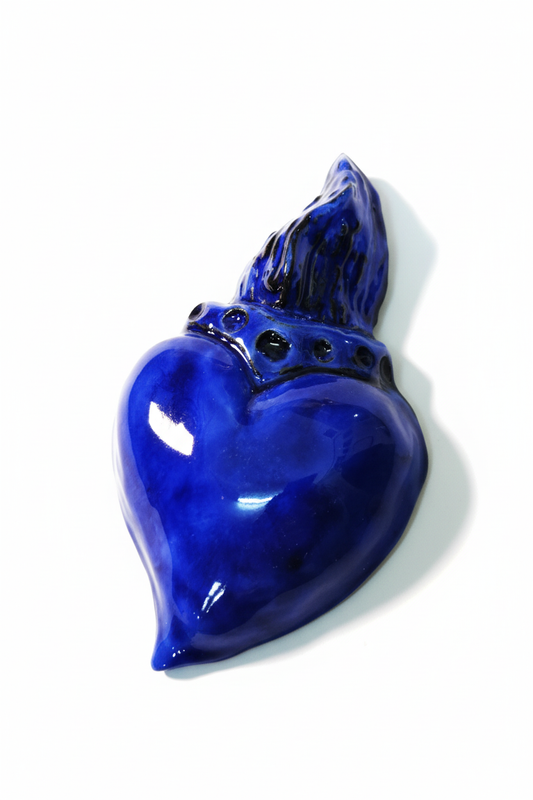 Cuore sacro blu cobalto - tre quarti