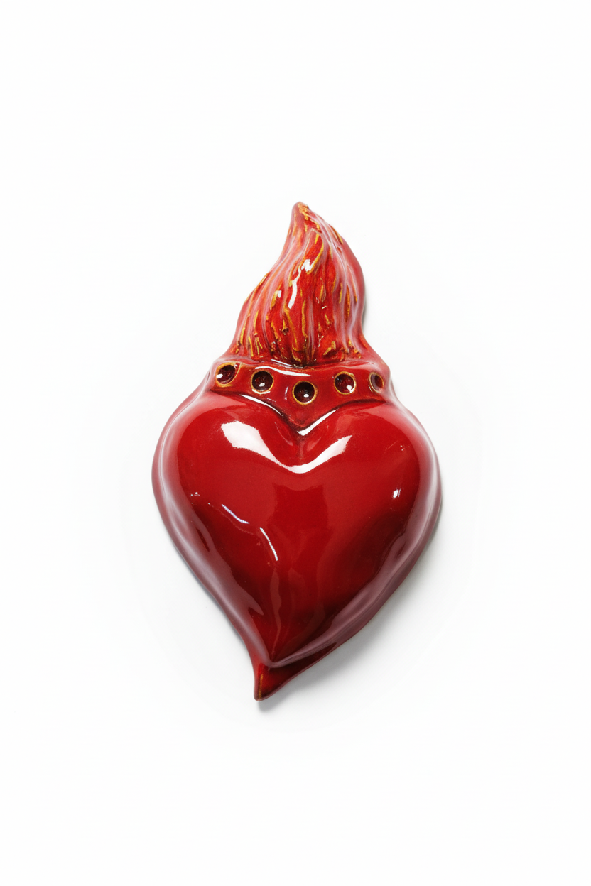 Cuore sacro rosso fuoco - frontale