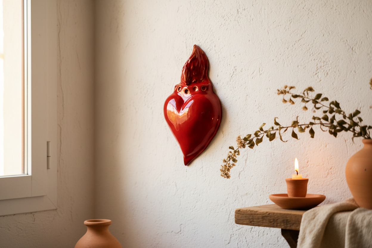 Cuore sacro rosso fuoco - lifestyle