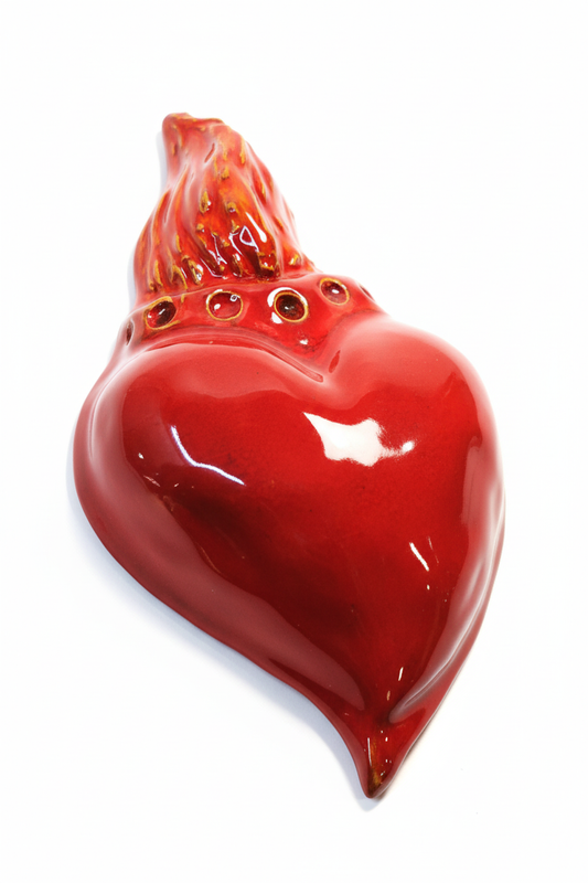 Cuore sacro rosso fuoco - tre quarti