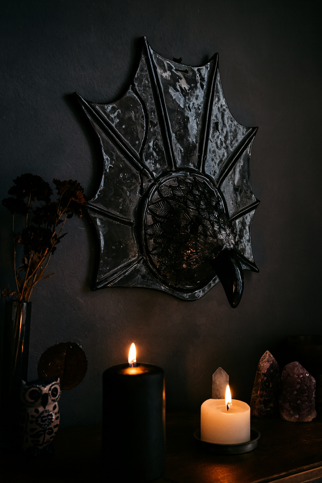 Corvo Nero - Scultura in Ceramica