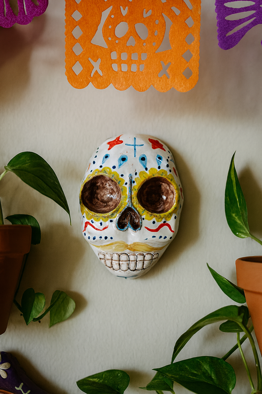 Teschio Dia de Muertos - Ceramica Artigianale - Ispirazione Messicana