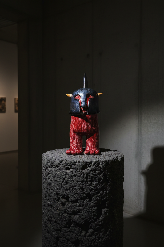 Scultura U' Messicanu - foto drammatica in galleria