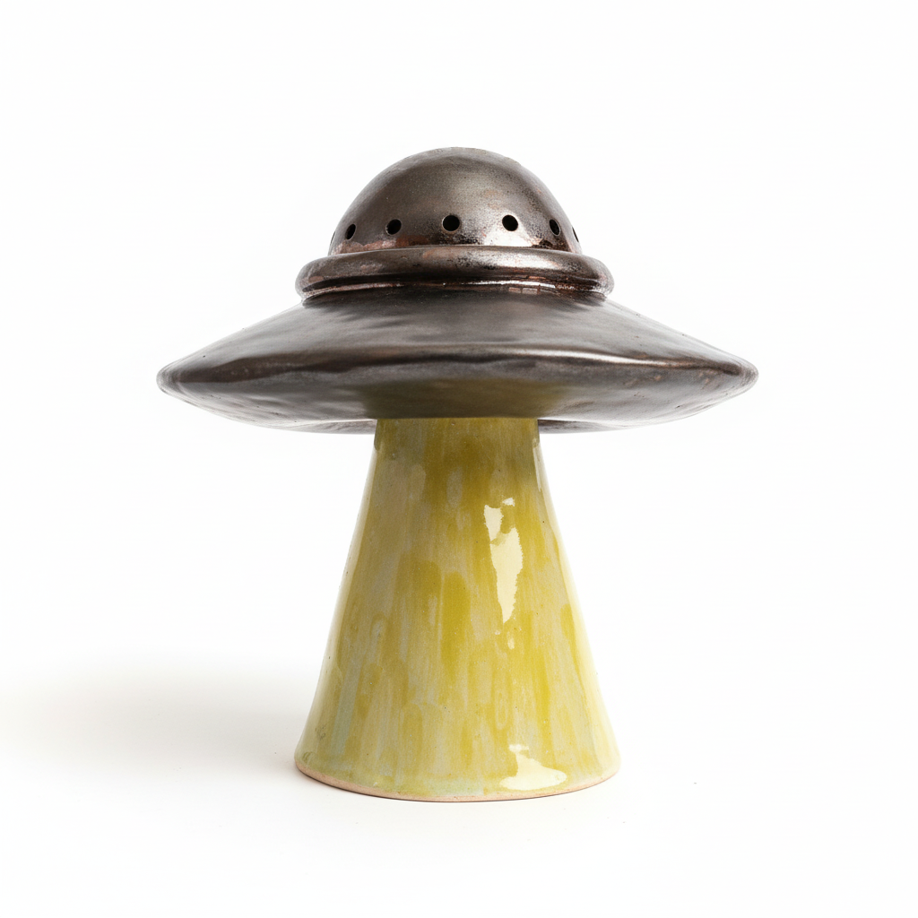 U.F.O. Abduction - Scultura in Ceramica Artigianale