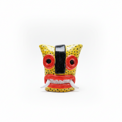 Tecuani (Giaguaro) Senza Orecchie - Scultura in Ceramica - Ispirazione Messicana