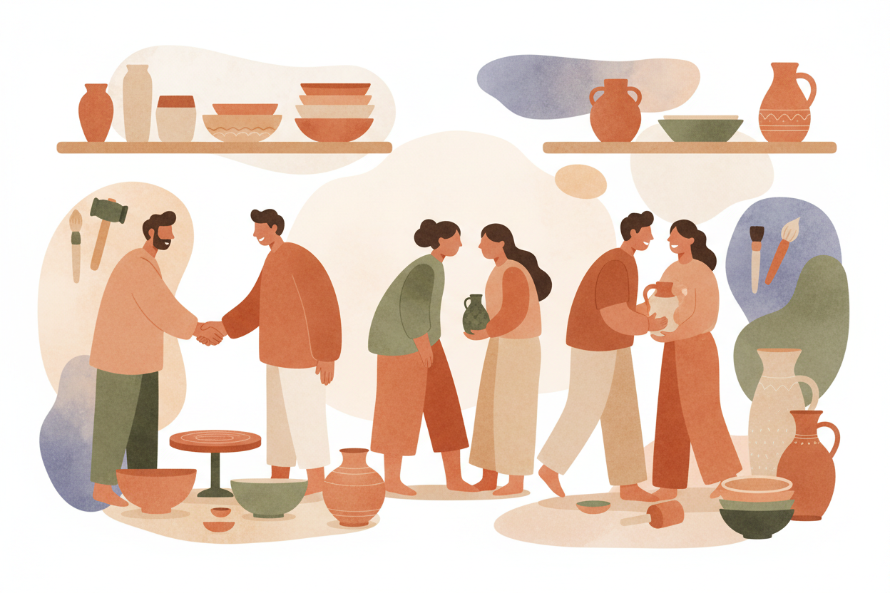 Illustrazione incontro artigiani