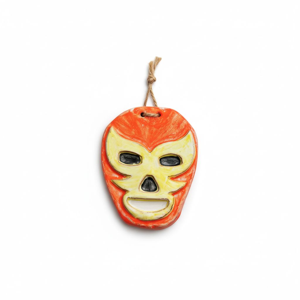 Maschera arancione e gialla
