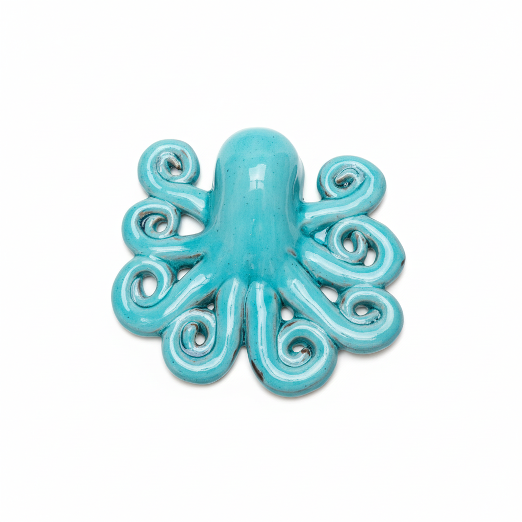 Polpo ceramica turchese - top view