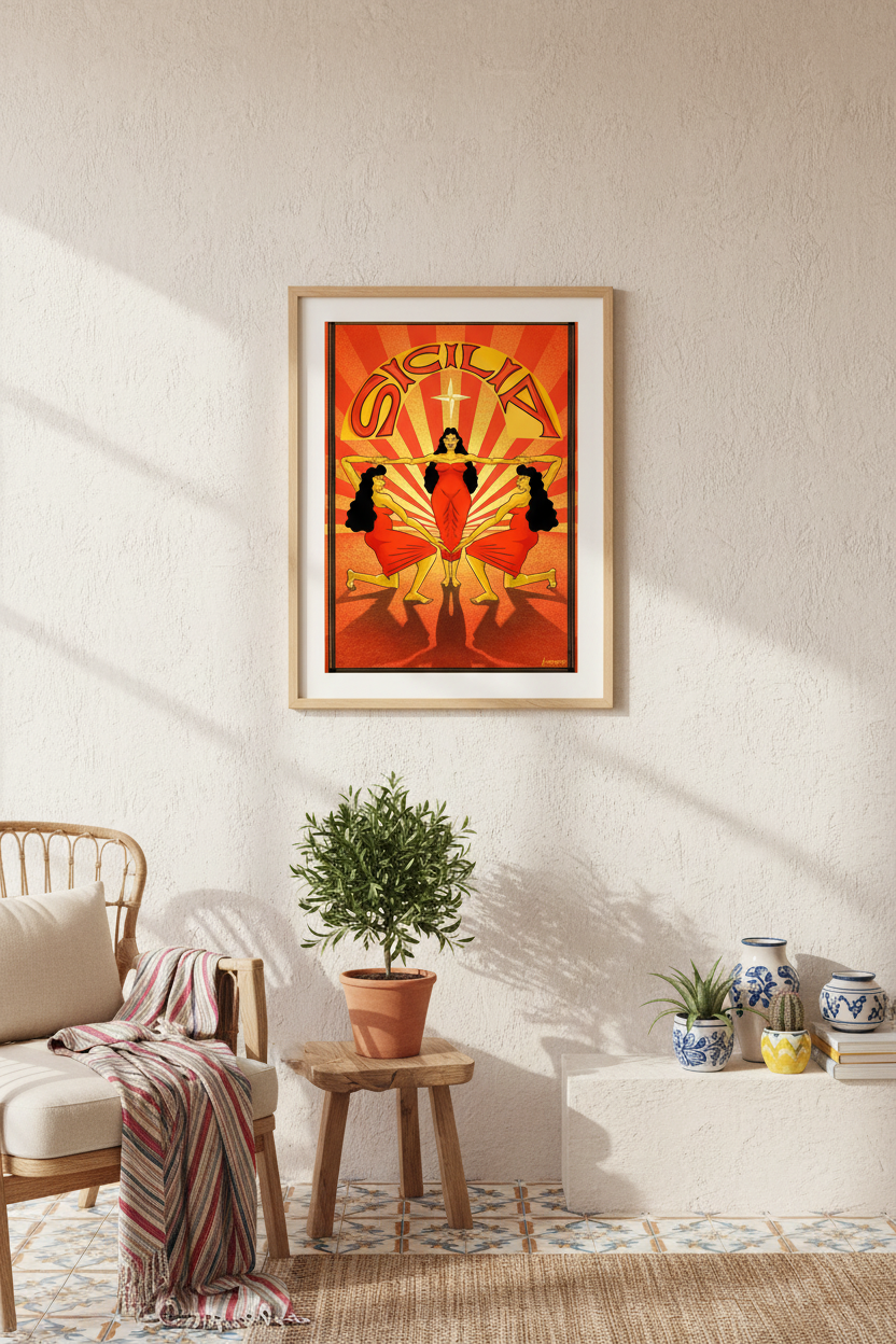 Poster incorniciato in ambiente domestico