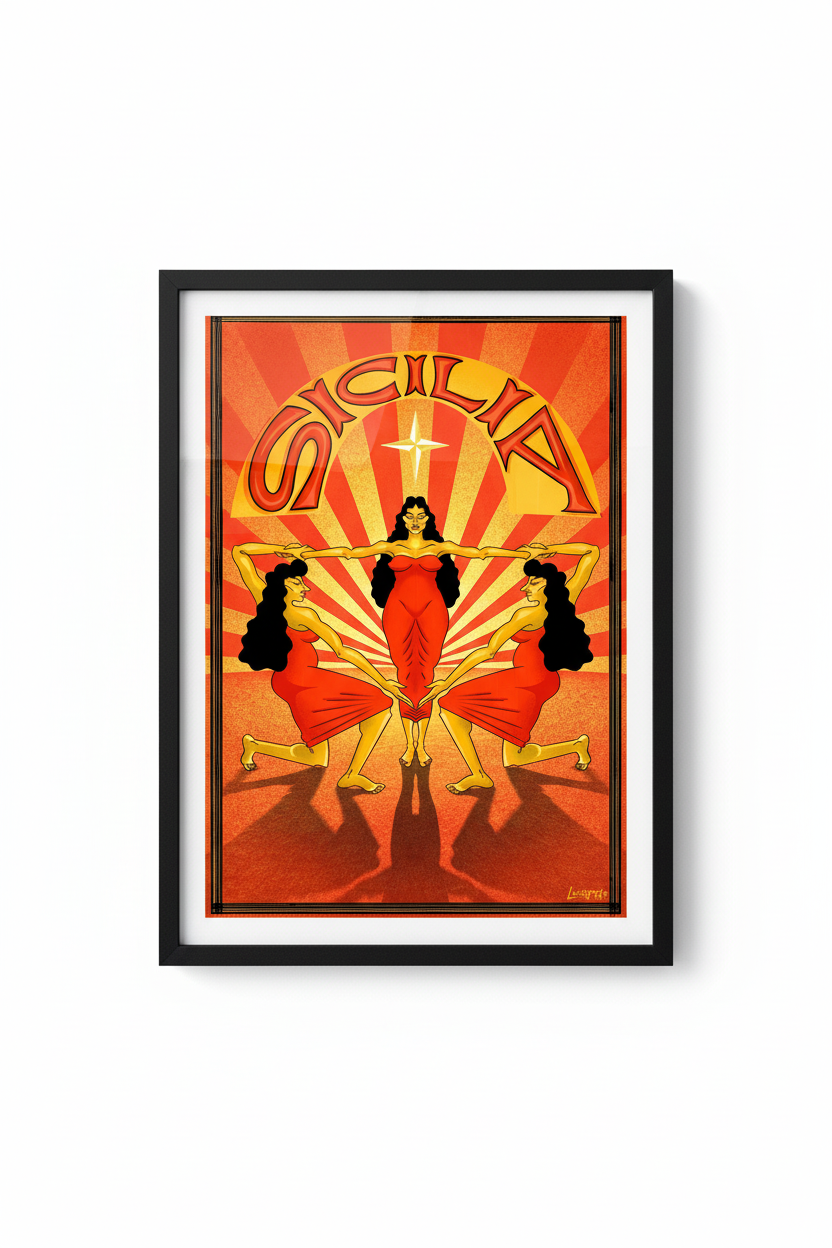 Poster Sicilia vista frontale