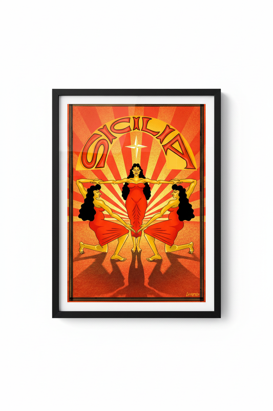 Poster Sicilia vista frontale