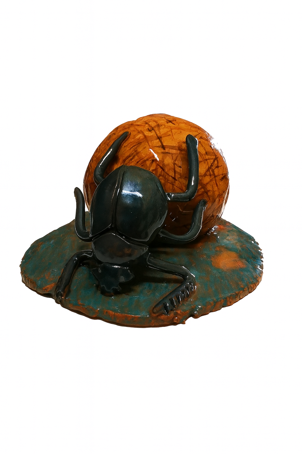Scultura Ceramica - Scarabeo Stercorario