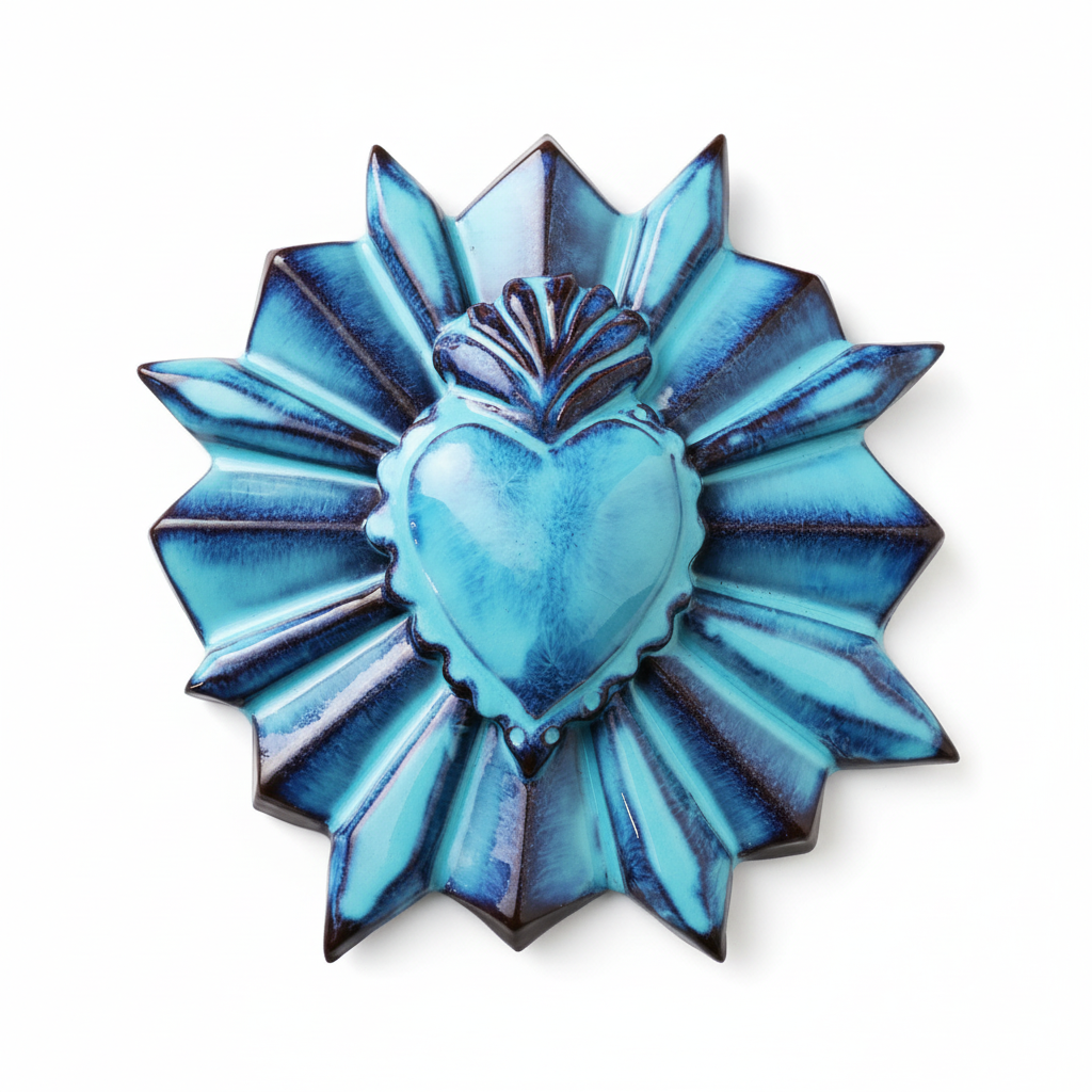 Sacro cuore turchese-blu - frontale
