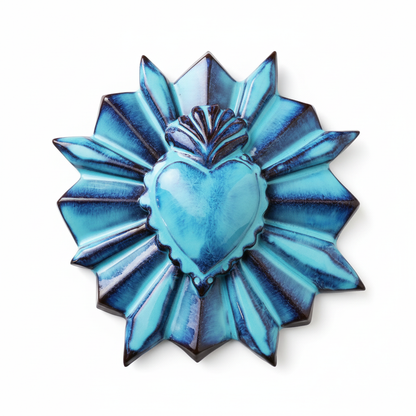 Sacro cuore turchese-blu - frontale