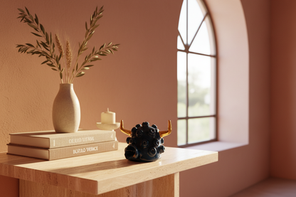 Scultura ceramica blu oro - lifestyle