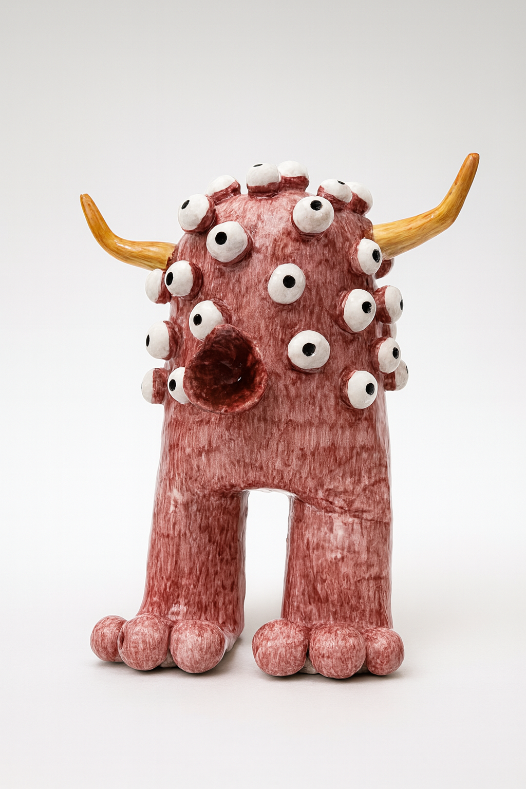 Scultura Ceramica - Mostri Divertenti - Mille Occhi Big