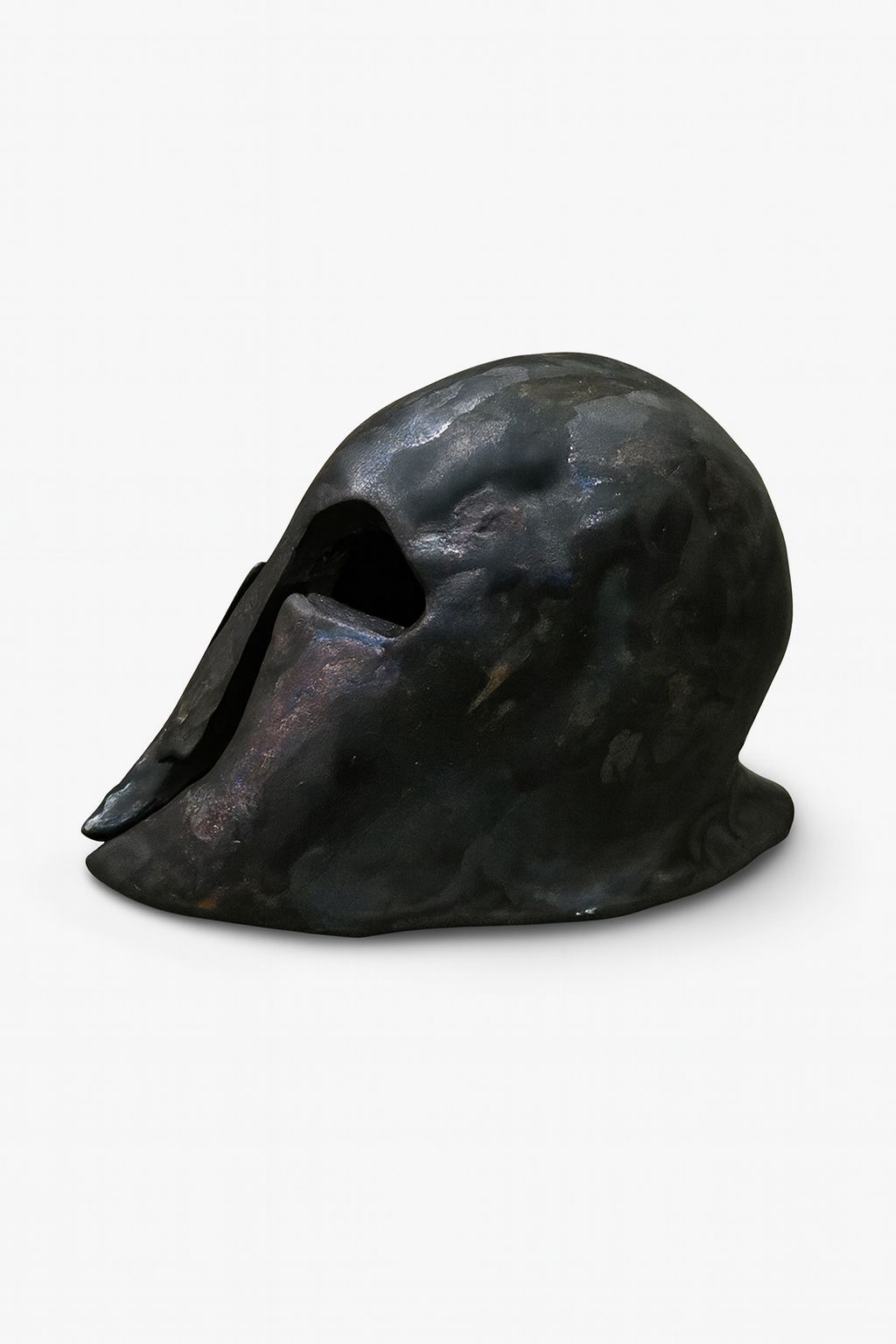 Scultura Ceramica - Elmo Greco Nero Metallico
