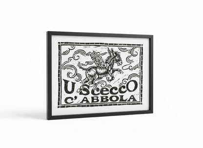 Stampa U Scecco c'Abbola incorniciata 18x24cm