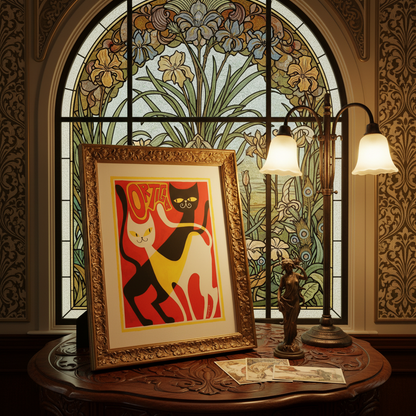 Vista angolata con styling Art Nouveau