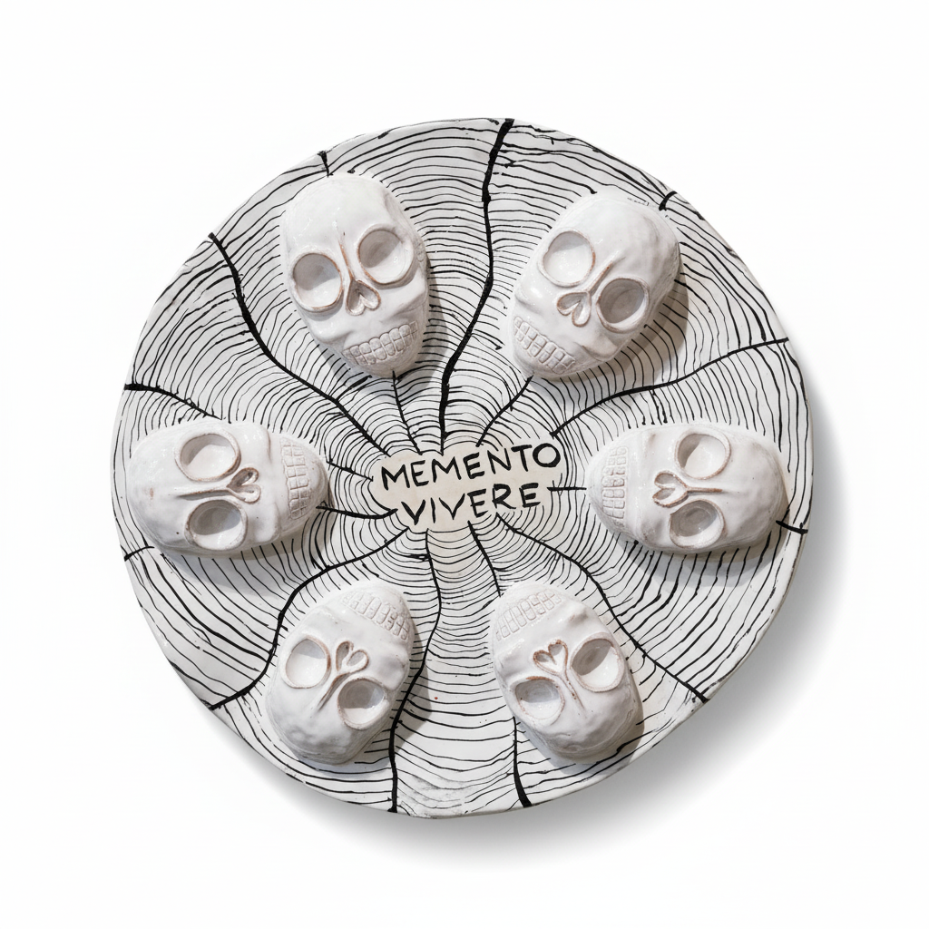 Piatto Memento Vivere - Ceramica Artigianale - Ispirazione Messicana